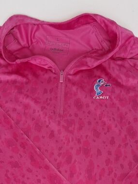 Adidas Pink 1/4-Zip Pullover with Cabot Embroidery